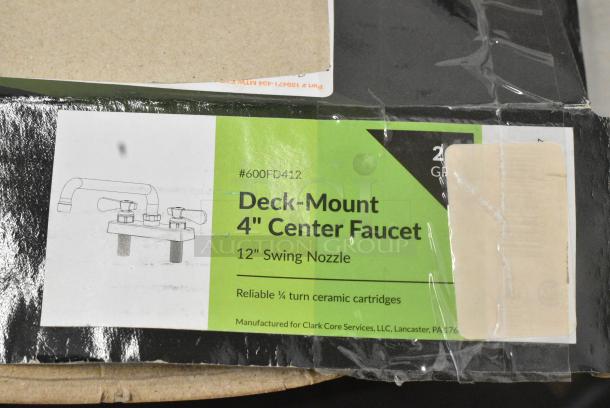 BRAND NEW SCRATCH AND DENT! Regency 600FD412 Deck-Mounted Faucet with 4" Centers and 12" Swing Spout - Image 3 of 4