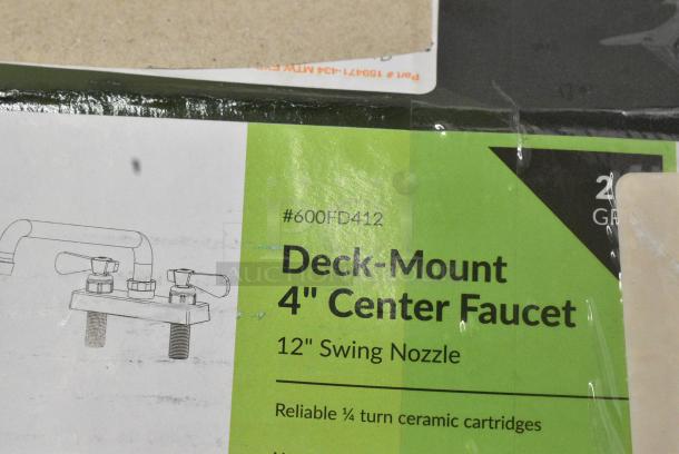 BRAND NEW SCRATCH AND DENT! Regency 600FD412 Deck-Mounted Faucet with 4" Centers and 12" Swing Spout - Image 4 of 4
