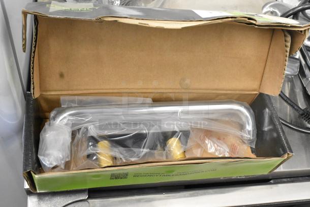 BRAND NEW SCRATCH AND DENT! Regency 600FD412 Deck-Mounted Faucet with 4" Centers and 12" Swing Spout - Image 1 of 3