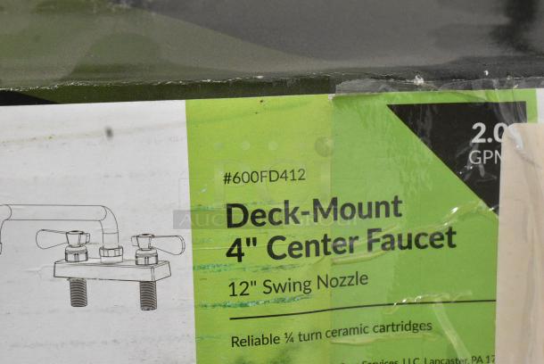 BRAND NEW SCRATCH AND DENT! Regency 600FD412 Deck-Mounted Faucet with 4" Centers and 12" Swing Spout - Image 3 of 3