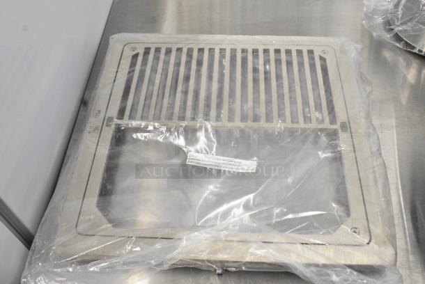 3 BRAND NEW SCRATCH AND DENT! Zurn Elkay FS12-NH 12" x 12" Floor Sink Frame with Half Nickel Bronze Grate for FS12 Floor Sink. 3 Times Your Bid! - Image 1 of 4