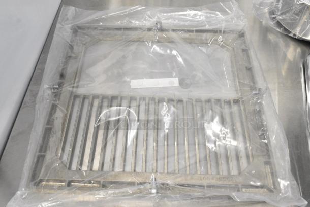 3 BRAND NEW SCRATCH AND DENT! Zurn Elkay FS12-NH 12" x 12" Floor Sink Frame with Half Nickel Bronze Grate for FS12 Floor Sink. 3 Times Your Bid! - Image 3 of 4