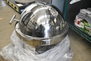 BRAND NEW SCRATCH AND DENT! Stainless Steel Round Roll Top Chafer