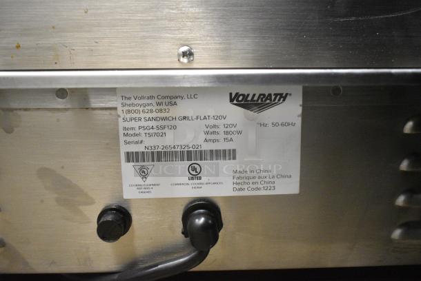 BRAND NEW SCRATCH AND DENT! 2023 Vollrath TSI7021 Stainless Steel Countertop Panini Press. 120 Volts, 1 Phase. Tested and Working! - Image 8 of 8