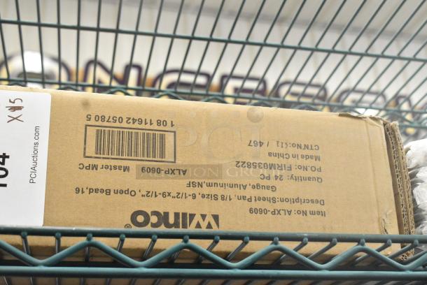 5 BRAND NEW SCRATCH AND DENT! Sets of 24 Winco ALXP-0609 1/8 Size 16 Gauge Aluminum Sheet Pan. 5 Times Your Bid! - Image 7 of 7