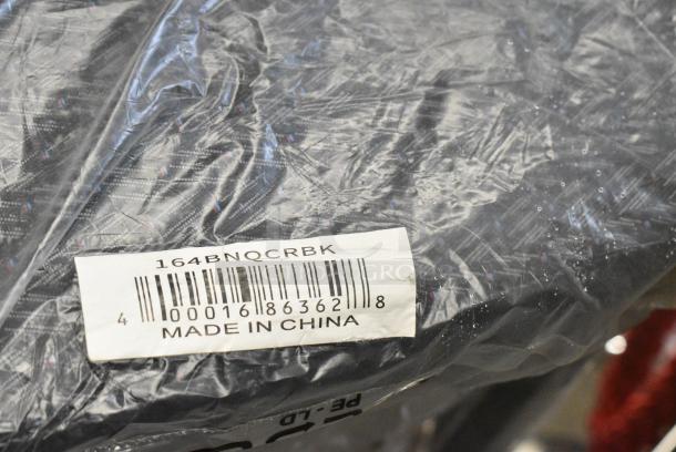 8 BRAND NEW SCRATCH AND DENT! Lancaster Table & Seating 164BNQCRBK Black Pattern Fabric Crown Back Stackable Banquet Chair with Silver Vein Frame. 8 Times Your Bid! - Image 3 of 3
