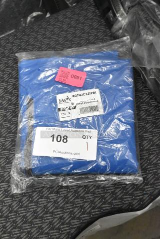 BRAND NEW SCRATCH AND DENT! Lavex 274JC3ZIPBL Blue Vinyl Janitor Cart Bag with Zipper