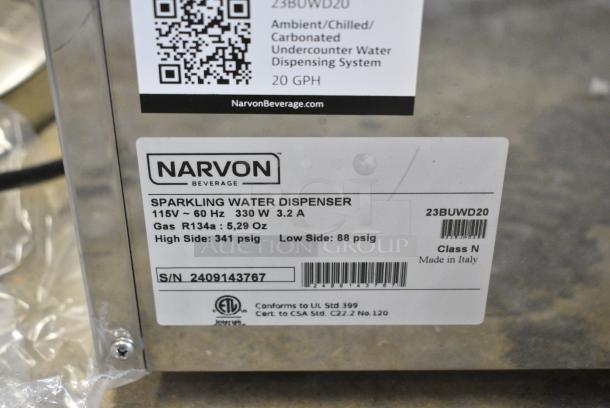 BRAND NEW SCRATCH AND DENT! Narvon 23BUWD20 Stainless Steel Commercial 20 GPH Undercounter Water Dispenser with Chilled, Ambient, and Sparkling Water Options. 120 Volts, 1 Phase. - Image 5 of 5