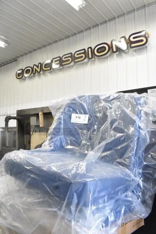 6 BRAND NEW SCRATCH AND DENT! Lancaster Table & Seating 164CUSHBUCNVY Navy Vinyl Bucket Seat Cushion. 6 Times Your Bid!