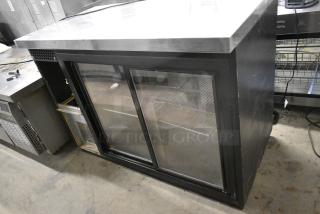 Continental BBC50 Metal Commercial 2 Door Back Bar Cooler Merchandiser. 115 Volts, 1 Phase. Tested and Powers On But Does Not Get Cold