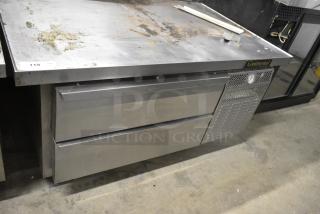 Continental Stainless Steel Commercial 2 Drawer Chef Base on Commercial Casters. 115 Volts, 1 Phase. Tested and Working!
