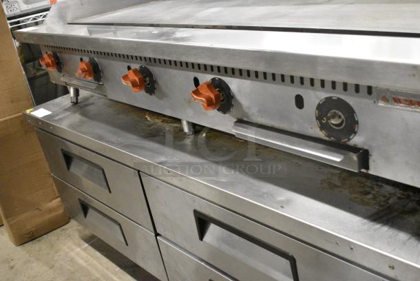 2022 Sierra SRTG60 Stainless Steel Commercial Countertop Natural Gas Powered Flat Top Griddle. - Image 2 of 8