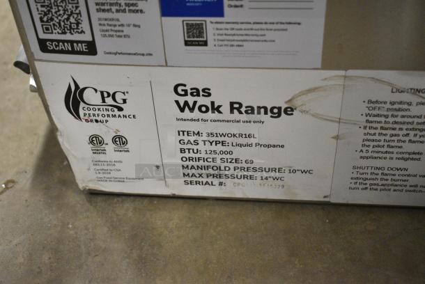 BRAND NEW SCRATCH AND DENT! Cooking Performance Group WOKR16L Stainless Steel Commercial Liquid Propane Wok Range with 16" Ring. 125,000 BTU - Image 5 of 5