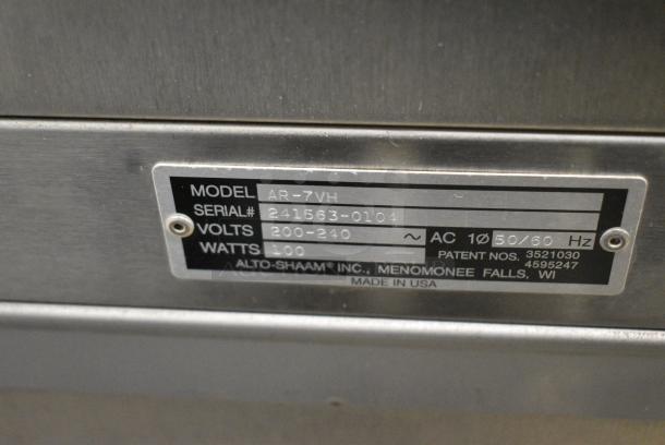 Alto Shaam AR-7VH Stainless Steel Commercial Electric Powered Rotisserie Oven w/ Ventless Hood and Basket Spits. See Pictures for Broken Outer Glass Pane. 200-240 Volts, 1 Phase. - Image 7 of 7