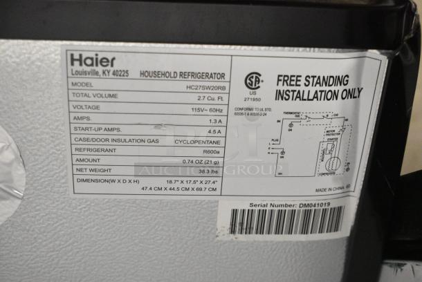 Haier HC27SW20RB Mini Cooler. 115 Volts, 1 Phase. Tested and Powers On But Does Not Get Cold - Image 6 of 6