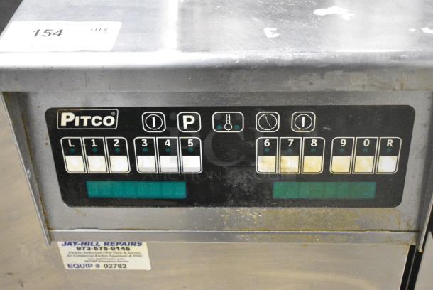 Pitco Frialator SG14R Stainless Steel Commercial Floor Style Natural Gas Powered Deep Fat Fryer w/ 2 Metal Fry Baskets on Commercial Casters. 122,000 BTU. - Image 4 of 8