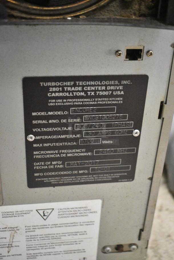 2017 Turbochef Encore2 Stainless Steel Commercial Countertop Rapid Cook Oven. 208/240 Volts, 1 Phase. - Image 6 of 6