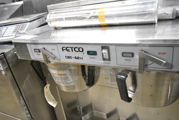 Fetco CBS-62H Stainless Steel Commercial Countertop Double Coffee Machine w/ Hot Water Dispenser and 2 Metal Brew Baskets. 120/208-240 Volts, 1 Phase. - Image 3 of 8