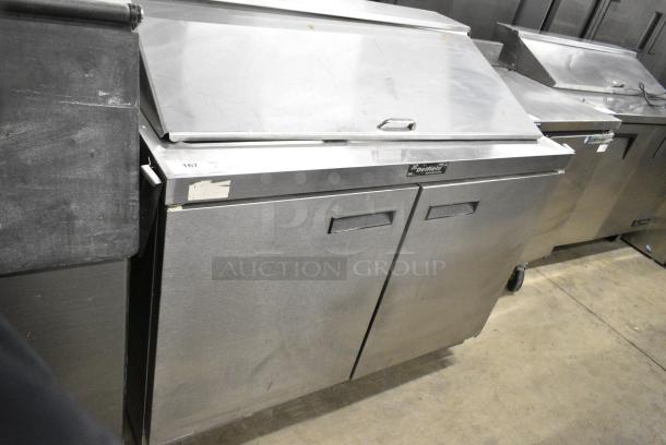 Delfield Stainless Steel Commercial Sandwich Salad Prep Table Bain Marie Mega Top on Commercial Casters. 115 Volts, 1 Phase. Tested and Working! - Image 1 of 14