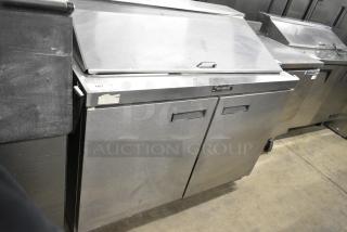 Delfield Stainless Steel Commercial Sandwich Salad Prep Table Bain Marie Mega Top on Commercial Casters. 115 Volts, 1 Phase. Tested and Working!