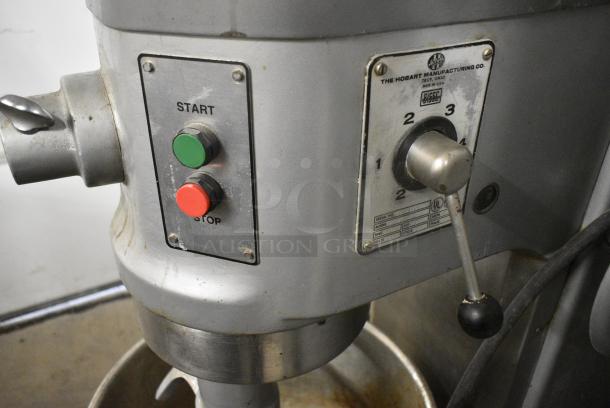 Hobart H-600 Metal Commercial Floor Style 60 Quart Planetary Dough Mixer w/ Metal Mixing Bowl and Dough Hook Attachment. 230 Volts, 1 Phase. - Image 6 of 11