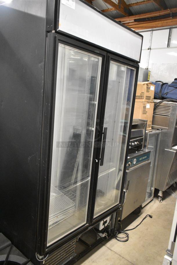 True GDM-35F-LD Metal Commercial 2 Door Reach In Freezer Merchandiser w/ Poly Coated Racks. 115 Volts, 1 Phase. Tested and Powers On But Does Not Get Cold - Image 1 of 6