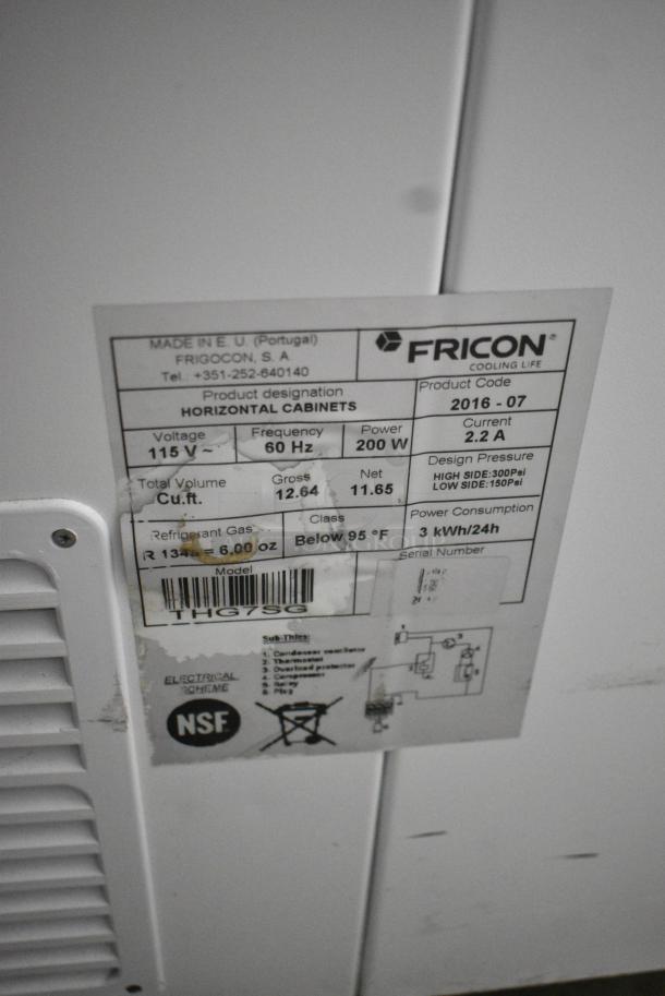 2016 Fricon Metal Chest Freezer Merchandiser on Commercial Casters. 115 Volts, 1 Phase. Cannot Test - Unit Trips Breaker - Image 8 of 8