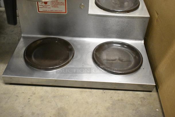 Stainless Steel Commercial Countertop 3 Burner Coffee Machine w/ Hot Water Dispenser and Metal Brew Basket. 115 Volts, 1 Phase. - Image 3 of 7
