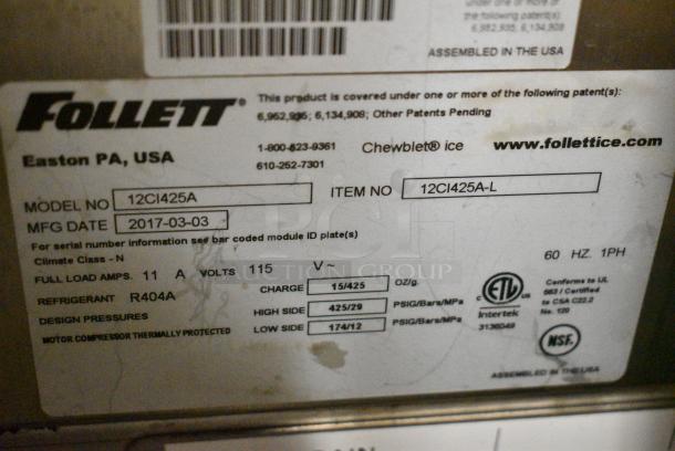 2017 Follett 12CI425A Symphony Stainless Steel Commercial Countertop Ice Maker and Water Dispenser. 115 Volts, 1 Phase. - Image 6 of 7