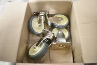 BRAND NEW SCRATCH AND DENT! Box of 1314007 Alto-Shaam 4007 5" Rigid and Swivel Casters - 4/Set