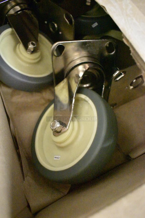 BRAND NEW SCRATCH AND DENT! Box of 1314007 Alto-Shaam 4007 5" Rigid and Swivel Casters - 4/Set - Image 2 of 4