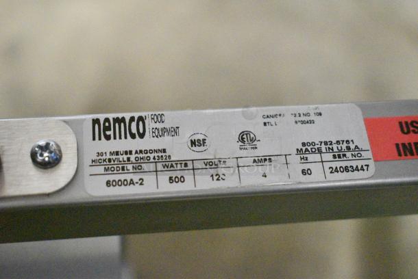 BRAND NEW SCRATCH AND DENT! Nemco 6000A-2 Two Bulb Freestanding Heat Lamp. 120 Volts, 1 Phase. Cannot Test Due To Cut Power Cord - Image 5 of 6