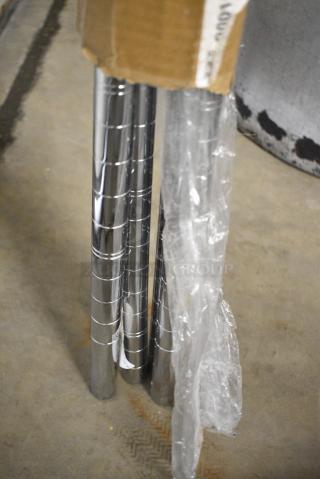 BRAND NEW SCRATCH AND DENT! Box of 3 Regency 460ECPC64 64" Chrome Finish Poles