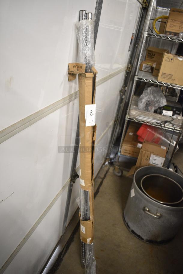 BRAND NEW SCRATCH AND DENT! Box of 3 Regency 460ECPC64 64" Chrome Finish Poles - Image 3 of 4