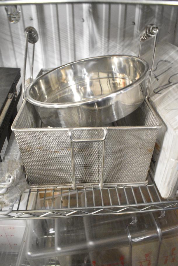 3 Various Metal Items Including Lid, Bin and Fry Basket. 3 Times Your Bid! - Image 1 of 5