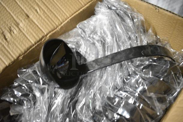 Box of BRAND NEW! Fineline 3305-BK Platter Pleasers 5 oz. Black Plastic Punch / Serving Disposable Ladle - Image 2 of 5