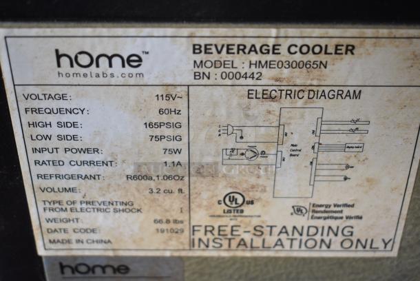 Home HME030065N Metal Mini Cooler Merchandiser. 115 Volts, 1 Phase. Tested and Working! - Image 5 of 6