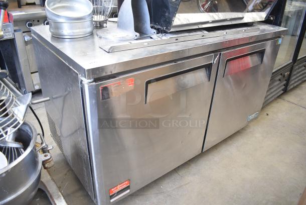 Turbo Air MUR-60 Stainless Steel Commercial 2 Door Undercounter Cooler. 115 Volts, 1 Phase. Tested and Working! - Image 1 of 6