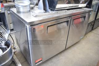 Turbo Air MUR-60 Stainless Steel Commercial 2 Door Undercounter Cooler. 115 Volts, 1 Phase. Tested and Working!