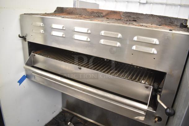 American Range Stainless Steel Commercial Natural Gas Powered 6 Burner Range w/ Cheese Melter and Oven. - Image 3 of 9