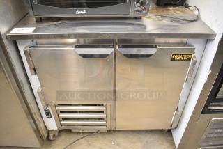 Cooltech CUST-36LB Stainless Steel Commercial 2 Door Undercounter Cooler. 115 Volts, 1 Phase. Tested and Working!