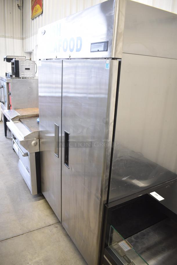 2021 Atosa MBF8002GR Stainless Steel Commercial 2 Door Reach In Freezer w/ Poly Coated Racks. 115 Volts, 1 Phase. Tested and Working! - Image 2 of 6
