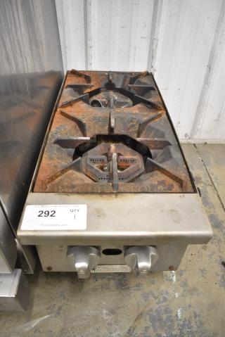 Migali Stainless Steel Commercial Natural Gas Powered 2 Burner Range.
