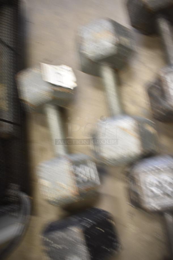 10 Metal Hex Dumbbells Including 55 Pounds, 50 Pounds, 45 Pounds, 35 Pounds. 10 Times Your Bid! - Image 6 of 6