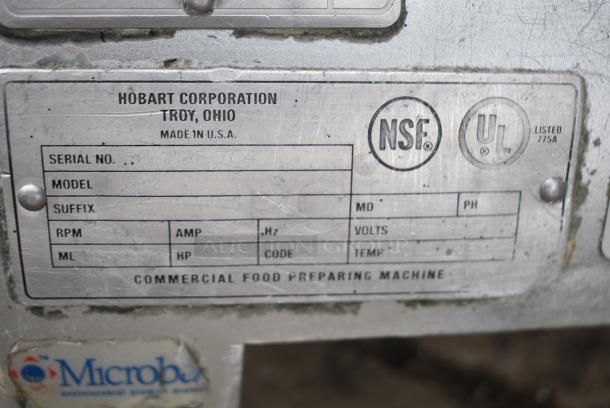 Hobart 2812 Stainless Steel Commercial Countertop Meat Slicer, 115 Volts, 1 Phase. Tested and Working! - Image 4 of 6