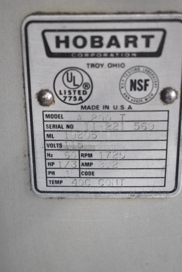 Hobart A 200 T Metal Commercial Countertop 20 Quart Planetary Dough Mixer w/ Mixing Bowl and Paddle Attachment, Missing Bowl Cradle. 115 Volts, 1 Phase. Tested and Working! - Image 6 of 7