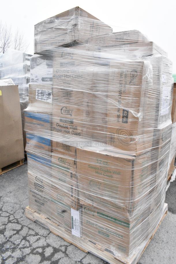 40 BRAND NEW! Boxes Including 500TO993C3 Choice 9" x 9" x 3" Microwaveable 3-Compartment Black / Clear Plastic Hinged Container - 100/Case, 2 Box 5001DWALLW Choice 10 oz. White Smooth Double Wall Paper Hot Cup, 433NHT003 Choice 1/5 Large Size White Unprinted Medium-Duty T-Shirt Bag - 500/Case, 500LFLAT42 Choice Clear Plastic Flat Lid with Straw Slot 42 oz. - 500/Case, 5002CPTE Lavex 2-Ply White Center Pull Paper Towel 510' Roll - 6/Case, 2 Box 394345L Noble NexGen Powder-Free Disposable Black Hybrid 3 Mil Thick Gloves - Large - 1000/Case, 3 Box Lavex Center Pull Paper Towel Rolls, 500CC20HD 20 oz. Plastic Cold Cup - 600/Case. 40 Times Your Bid! - Image 3 of 15