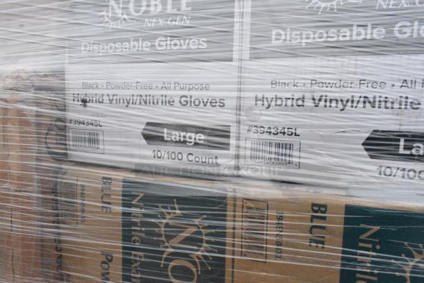 40 BRAND NEW! Boxes Including 500TO993C3 Choice 9" x 9" x 3" Microwaveable 3-Compartment Black / Clear Plastic Hinged Container - 100/Case, 2 Box 5001DWALLW Choice 10 oz. White Smooth Double Wall Paper Hot Cup, 433NHT003 Choice 1/5 Large Size White Unprinted Medium-Duty T-Shirt Bag - 500/Case, 500LFLAT42 Choice Clear Plastic Flat Lid with Straw Slot 42 oz. - 500/Case, 5002CPTE Lavex 2-Ply White Center Pull Paper Towel 510' Roll - 6/Case, 2 Box 394345L Noble NexGen Powder-Free Disposable Black Hybrid 3 Mil Thick Gloves - Large - 1000/Case, 3 Box Lavex Center Pull Paper Towel Rolls, 500CC20HD 20 oz. Plastic Cold Cup - 600/Case. 40 Times Your Bid! - Image 13 of 15