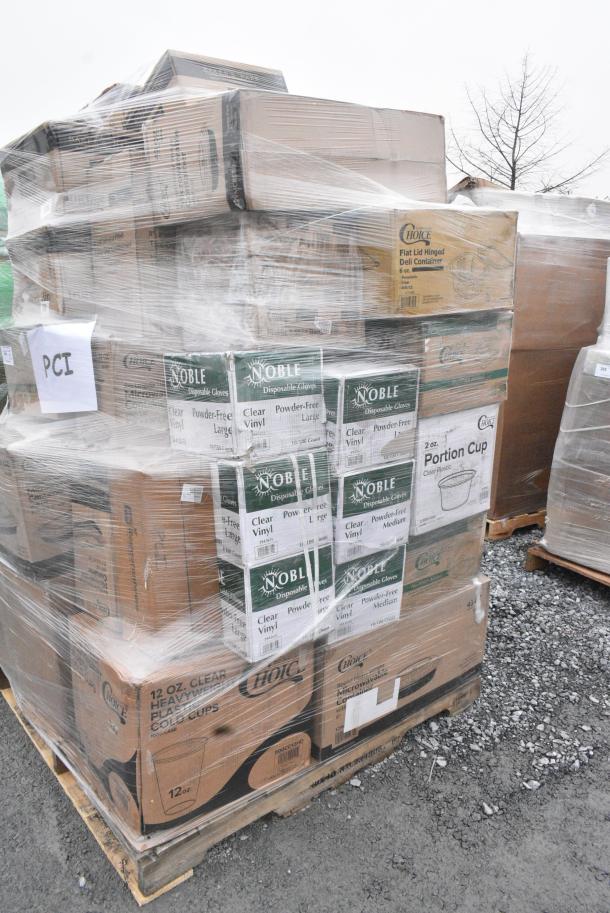 38 BRAND NEW! Boxes Including 176IB40 Baker's Lane 2.6 Gallon / 40 Cup Shelf Ingredient Bin with Flip Lid, Label Sheet, and Scoop, 129MCS38B Choice 38 oz. Black Rectangular Microwavable Heavy Weight Container with Lid 8 3/4" x 6 1/4" x 2" - 150/Case, 500CC12HD 12 oz. Plastic Cold Cup - Designed for Use Without Lids - 1000/Case, 129MCS38B Choice 38 oz. Black Rectangular Microwavable Heavy Weight Container with Lid 8 3/4" x 6 1/4" x 2" - 150/Case, 127CH06 Choice 6 oz. Clear RPET Hinged Deli Container - 400/Case, 500L1020B Choice Black Hot Paper Cup Travel Lid for 10-24 oz. Standard Cups and 8 oz. Squat Cups - 1000/Case, 50012W CUP 12oz PAP HOT WHITE 1M LID 500L1020B/W. 38 Times Your Bid! - Image 3 of 16