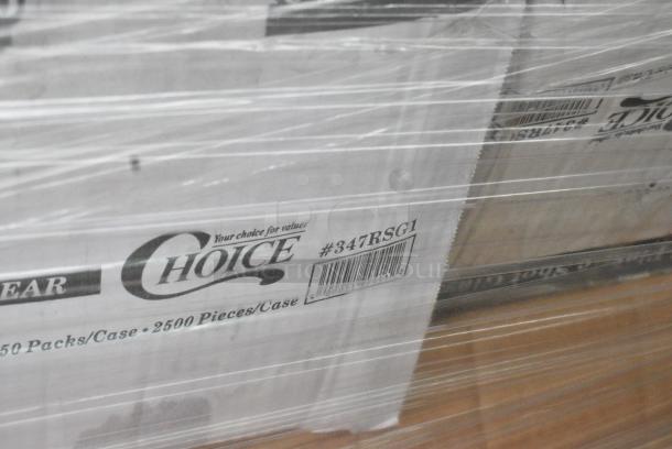 30 BRAND NEW! Boxes Including 130WKNIFEWP Choice 6 1/2" Individually Wrapped Medium Weight White Polypropylene Plastic Knife - 1000/Case, 347RSG1 Choice 1 oz. Clear Plastic Shot Glass - 2500/Case. 30 Times Your Bid! - Image 9 of 9